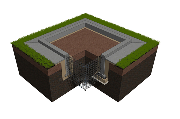 Фундамент монолитная лента на плите, Фундамент монолитная стены на плите, Монолитная ванна 