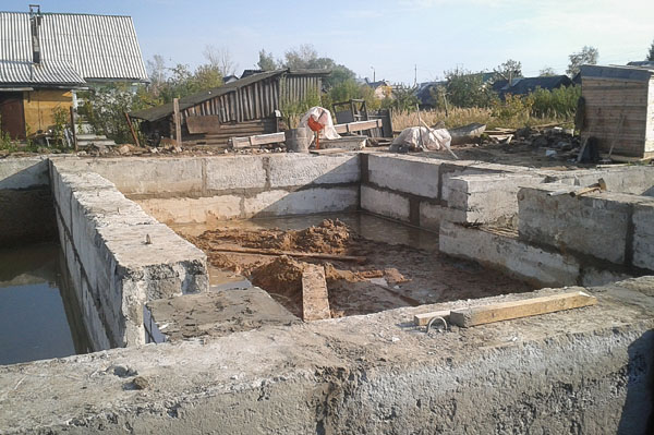 Фундамент, Фундамент из блоков ФБС, Фундамент для дома с цокольным этажом